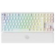 Resim MONSTER PUSAT RAPID PRO TKL TACTILE RED SWITCH KABLOLU MEKANIK RGB KLAVYESI BEYAZ 