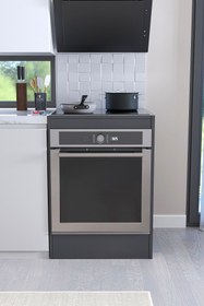 Resim Bofigo Ankastre Fırın Dolabı Ankastre Dolabı Ocak Dolabı Ankastre Modül Dolap Fırın Ocak Dolabı Antrasit 