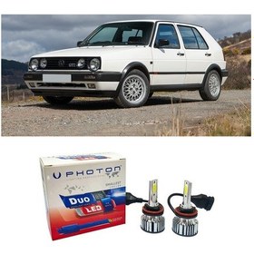Resim Vw Golf 2 Uzun+kısa Far Ampulü H4 Duo Yeni Seri Beyaz 1983-1992 