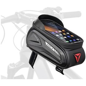 Resim Jeemson Gece Görünürlüğü Artıran Bisiklet Ön Tüp Çantası, Su Geçirmez Ve Geniş Depolama Alanı, 7 İnç Altı Telefonlar İçin Uyumlu Beyaz 
