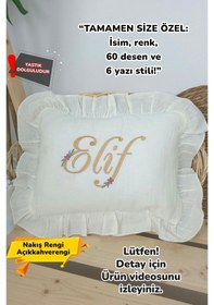 Resim Gros Shop Müslin Yeni Doğan 4katlı Organik %100pamuk Kişiye Özgü Nakışlı Hastane Çıkış Seti Papatya Model-7 Ekru-3 