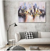 Resim Deniz Soyut El Yapımı Yağlı Boya Tablo 115x90cm 