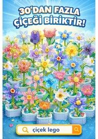 Resim Mikro Blok Sarı Gül Çiçek Lego - Lego Setleri Mini Lego - Çiçek Lego - Blossom Çiçek Lego 