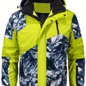 Resim Erkekler için Ağır Hizmet Rüzgar Geçirmez Ceket - Neon Yeşil Detaylı Tam Fermuarlı Dış Mekan Ceketi, Kayak, Yürüyüş, Kamp için Termal İzoleli Kış Parkası - Esnek Olmayan Kumaş Rüzgar Geçirmez Kabuk (AB Bedeni), Kış Kamp Ekipmanı, Yürüyüş Giyim, Kamuflaj Tasarımı, Dayanıklı Yapı, Macera Arayanlar, Kayak Ekipmanı, Günlük Dış Giyim, Yüksek Kaliteli Kabuk, Uzun Kollu Ceket, Soğuk Hava Giyim 