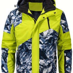 Resim Erkekler için Ağır Hizmet Rüzgar Geçirmez Ceket - Neon Yeşil Detaylı Tam Fermuarlı Dış Mekan Ceketi, Kayak, Yürüyüş, Kamp için Termal İzoleli Kış Parkası - Esnek Olmayan Kumaş Rüzgar Geçirmez Kabuk (AB Bedeni), Kış Kamp Ekipmanı, Yürüyüş Giyim, Kamuflaj Tasarımı, Dayanıklı Yapı, Macera Arayanlar, Kayak Ekipmanı, Günlük Dış Giyim, Yüksek Kaliteli Kabuk, Uzun Kollu Ceket, Soğuk Hava Giyim 