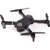 Resim İlk Dronum Katlanır Çift Kameralı Tek Tuşla Iniş Kalkış Başlangıç Drone Model (3 Bataryalı, Siyah) 