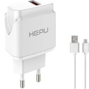 Resim Hepu 2.1A Şarj Adaptör – USB Çıkışlı, Microusb Kablo Dahil 