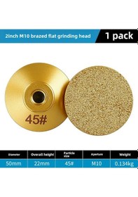 Resim Hombey M10 Delikli 45 2 İnç Lehimli Düz Taş Taşlama Ucu: Mermer, Kuvars, Granit Kenar Düzenleme, Zımparalama Ve Pürüzsüzleştirme Aleti 