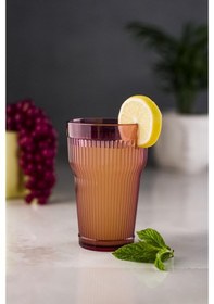 Resim Akrilik Mürdüm Tekli Uzun Bardak & Su Meşrubat Bardağı 400 Ml Cam Değildir 