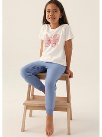 Resim Roly Poly 3390 Butterfly Kız Çocuk Pijama Takımı Krem 
