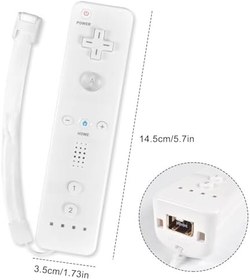 Resim Funmo Motion Plus ile Wii için Controller, Wii Uzaktan Kumandası Motion Plus Joystick için Yedek Gamepad Controller Wii Konsolu ve Wii için, Silikon Kılıf ve El Kayışı ile 