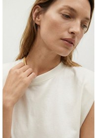 Resim Elemge %100 Pamuk Süprem Tok Kumaş Kadın Oversize Ekru T-shirt Geniş Omuzlu Dökümlü Kolsuz Bol Kalıp 