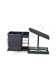 Resim Pyramıth P9155 Teleskopik Raylı Çöp Kovası 16 + 1 Litre Antrasit Antrasit - Gri 