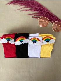 Resim BeyzaK Butik Diz Altı Aksesuarlı Çorap 4'lü 