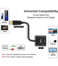 Resim Platoon Dp Display Port To DVI Çevirici Dısplay DVI Adaptör 