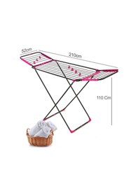 Resim Perilla Avrora Çamaşır Kurutma Askısı Gri Renkli Paslanmaz Yüzey İle Güvenli Kullanım Kanatlı Kurutmalık Gri - Pembe 