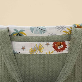 Resim Bebek Bakım Çantası - Koyu Yeşil Örgü - Hayvanat Bahçesi 