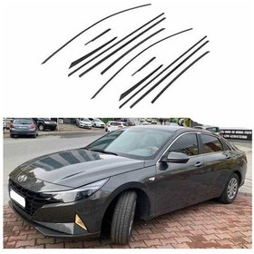 Resim Hyundai Elantra Cam Çıtası Çerçevesi 12 Parça Kromu Nikelajı 2021 Sonrası 