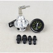 Resim Elmpaly Kırmızı Evrensel Alüminyum Yakıt Basınç Regülatörü Ve Göstergeli Amerikan Arabaları İçin Ayarlanabilir Otomobil Tuning Kit 