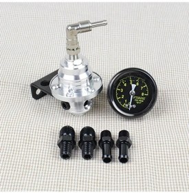 Resim Elmpaly Kırmızı Evrensel Alüminyum Yakıt Basınç Regülatörü Ve Göstergeli Amerikan Arabaları İçin Ayarlanabilir Otomobil Tuning Kit 