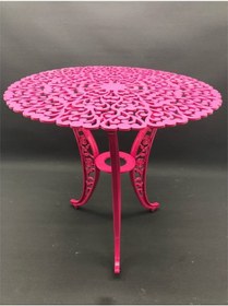 Resim Aluminyumdokumcu Döküm Kuğu Masa 75 Çap Pembe 