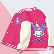 Resim 1 Adet Sanrio Kızlar İçin Kuromi Karakterli Beyzbol Ceketi - Şık ve Rahat Stil, Günlük Kıyafetler İçin Mükemmel 