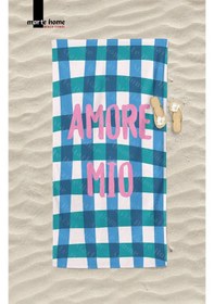 Resim Marte Home Amore Mıo Baskılı Plaj Havlusu MAvi 