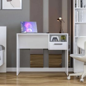 Resim adore mobilya White Genç Odası Çekmeceli Çalışma Masası - Beyaz 