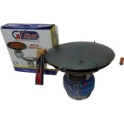 Resim Gülsan Tüplü Sac 45CM Tüp Üstü Katmer Kavurma Gözleme Sacı Çift Fonksiyon (Çakmak Hediyeli) 