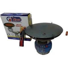 Resim Gülsan Tüplü Sac 45CM Tüp Üstü Katmer Kavurma Gözleme Sacı Çift Fonksiyon (Çakmak Hediyeli) 