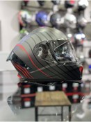 Resim 865 Space Kırmızı Siyah Kapalı Kask Güneş Vizörlü 