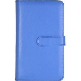 Resim 108 Cepler Taşınabilir Mini Fotoğraf Albümü Pu Deri Koyu Mavi 