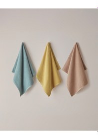 Resim English Home Grid Pamuk Yüz Havlusu 50x70 Cm Hardal Hardal 