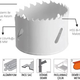 Resim Eratool Bi Metal Panç 80MM ERA56089 Eratool 