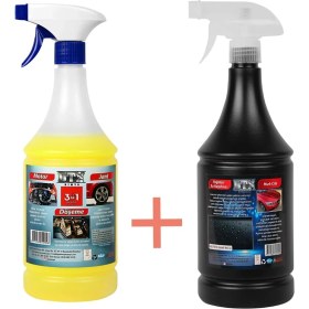 Resim Dtx Kimya Yağ Sök. Döşeme Jant Motor (Konsantre) 1/5 Temizleme Sıvısı 1 Lt & Yağmur Su Kaydırıcı, hızlı Cila 1 Lt 