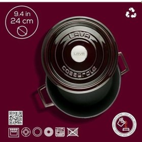Resim Metal Premium Serisi - Döküm Yuvarlak Tencere, 24 Cm, Majolik Mor 