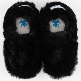 Resim HOPFRÖG Furry Furry Siyah Kürk Barefoot Patik (HEDİYE SETİ) 