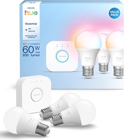 Resim Philips Hue Essential 3'lü E27 806 Lumen Akıllı Ampül Başlangıç Seti 