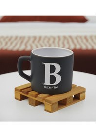 Resim Bk Gift Kişiye Özel İsimli Antrasit Renkli Middle Çay & Kahve Fincanı-3, Arkadaşa Hediye, Sevgiliye Hediye, Doğum Günü Hediyesi Kobitmeyencom32514 Bk 