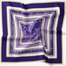 Resim Silk Home Twill Eşarp Cümbüş Desen - Mor Cümbüşü 
