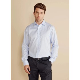 Resim Brooks Brothers Mavi Erkek Regular Fit Çizgili Gömlek BBFW25MSH030 