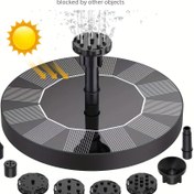Resim 1.5W Güneş Çeşme Pompası, 6 Nozul ile, 30-50cm Yükseklik, Su Akışı, Bahçe/Havuz/İlçe/Akvaryum Peyzaj Dekorasyonu için, Plastik Malzeme, Güneş Enerjili, Pil Gerektirmez, Akvaryum Su Çeşmesi | Modern Güneş Çeşmesi | Dayanıklı Plastik Pompası 