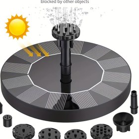 Resim 1.5W Güneş Çeşme Pompası, 6 Nozul ile, 30-50cm Yükseklik, Su Akışı, Bahçe/Havuz/İlçe/Akvaryum Peyzaj Dekorasyonu için, Plastik Malzeme, Güneş Enerjili, Pil Gerektirmez, Akvaryum Su Çeşmesi | Modern Güneş Çeşmesi | Dayanıklı Plastik Pompası 