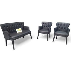 Resim Ahşap Ayaklı Siyah Deri Ofis Koltuk Takımı Büro Koltuk Ve Kanepeleri Deri Ofis Mobilyası Çok Renkli 