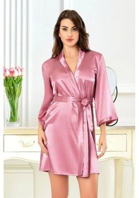 Resim Faal 5914 Kadın Saten Bride Sabahlık-pembe Pembe 