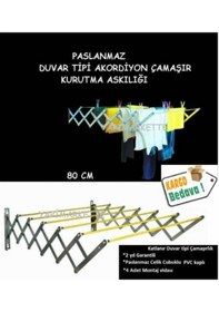 Resim Maxas Xberen Katlanır Akordiyon Çamaşırlık - Ev Içi-Balkon-Otel 80 Cm - 7 Çubuklu-Beyaz 