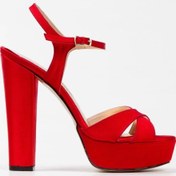 Resim PayBuy Kadın Moda Şık Gümüş Saten Klasik Ayakkabı Kalın Düğün Nişan Gece Abiye Ayakkabı 