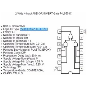 Resim China 74LS55 DIP-14 Invertör ve Kapı Entegresi 