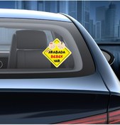 Resim Arabada Bebk Var Sticker, Araba Oto Motosiklet Sticker 02501 15x15 Cm 