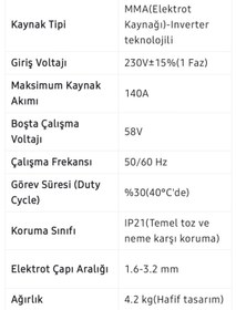 Resim ekinler el aletleri İnverter Turbo Çanta Kaynak Makinesi (Sarı) EEA403 MMA140 